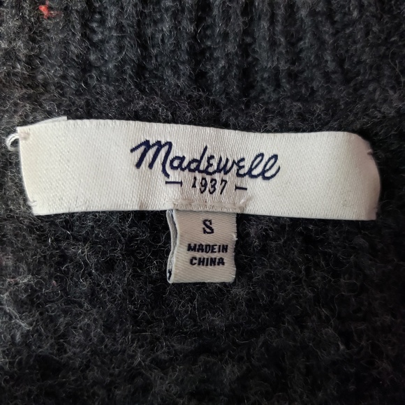 Madewell Merino Wool Sweater With Plaid Size S - Picture 5 of 7